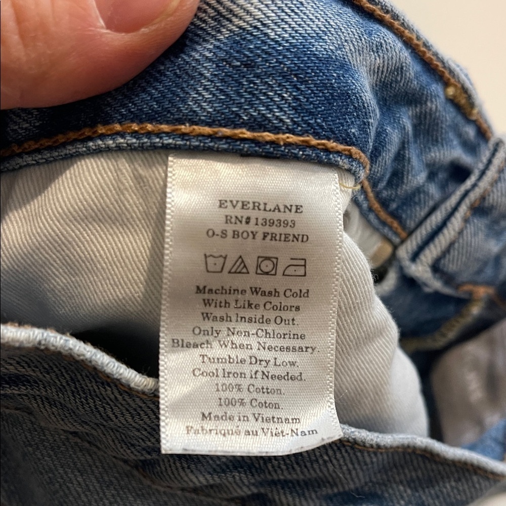 Everlane O-S Boy Friend Relaxed Fit Light Blue Denim Jeans - Picture 6 of 7